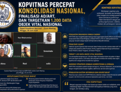 KOPVITNAS Percepat Transformasi Organisasi, Finalisasi AD/ART dan Bangun Database Objek Vital Nasional