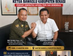 KETUA UMUM DPP AKPERSI SILATURAHMI DENGAN KETUA BAWASLU KABUPATEN BEKASI, BAHAS PENGUATAN SINERGI PERS DAN DEMOKRASI