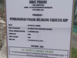 Proyek pembangunan pagar belakang fakultas FKIP kampus unsam Langsa kembali jadi sorotan publik
